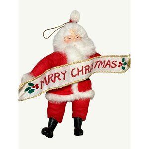 Merry Christmas Posable Santa Ornament Decor